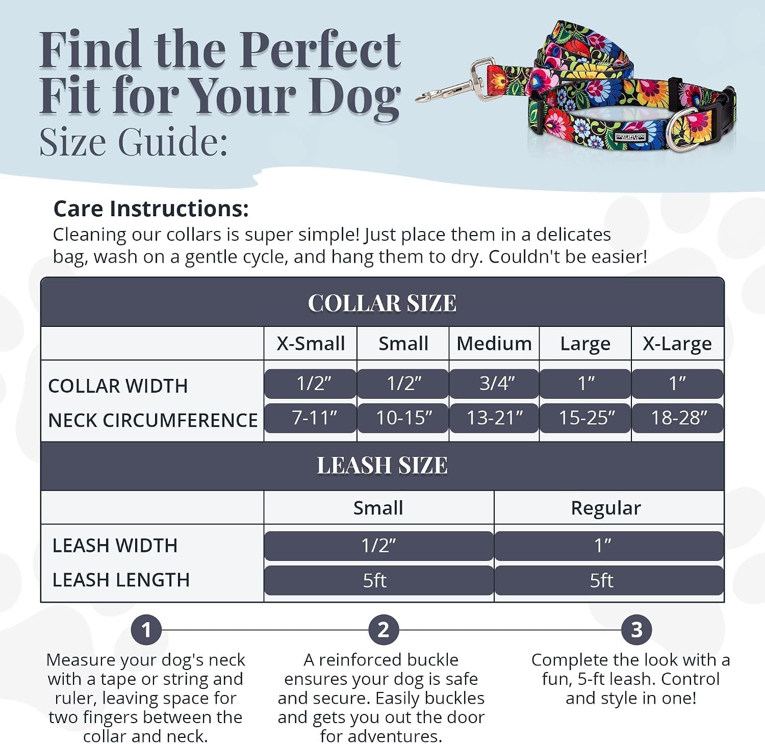 lucky-love-dog-easy-click-buckle-dog-collar-with-leash-set-combo-durable-comfortable-for-male-female-dogs-pet-collar-for-medium-dogs-secure-fit-blackbird-combo-medium