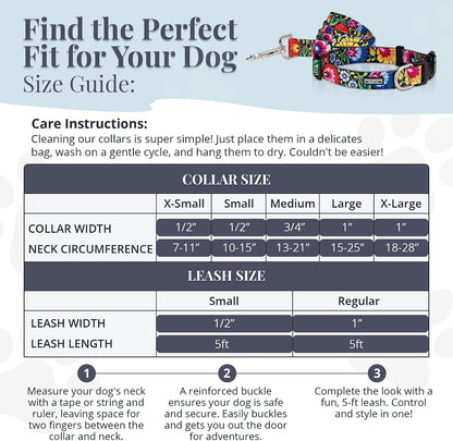 Lucky Love Dog - Easy Click Buckle Dog Collar with Leash Set Combo, Durable & Comfortable for Male & Female Dogs, Pet Collar for Medium Dogs, Secure Fit - Blackbird Combo, Medium4