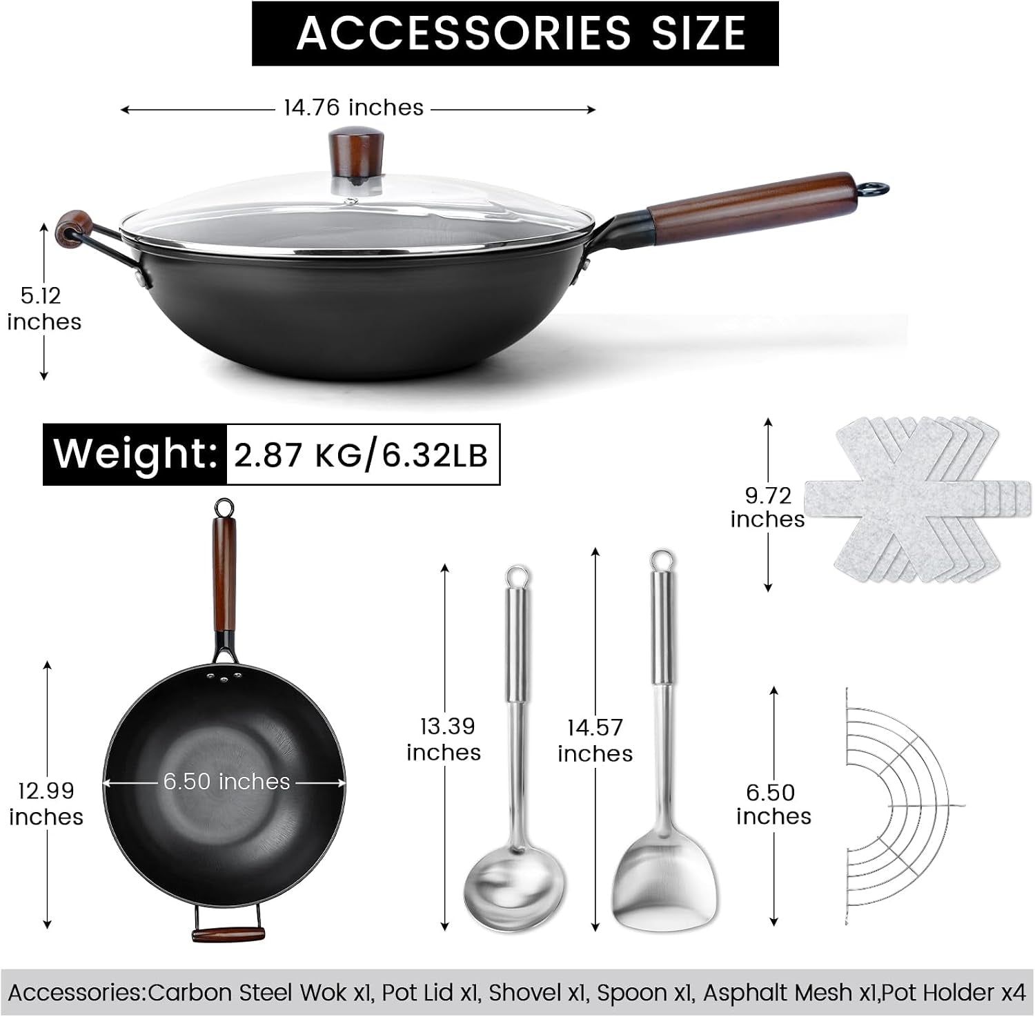 carbon-steel-wok-13-woks-stir-fry-pans-nonstick-wok-with-lid-fast-heat-conduction-uniform-heat-conduction-flat-bottom-woks-professional-chef-cookware