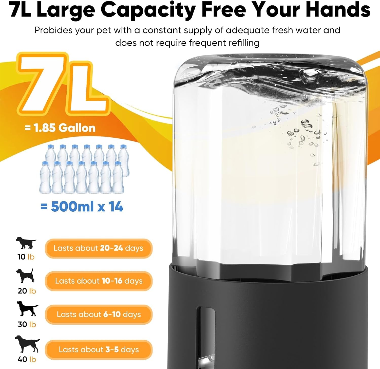 7l-automatic-dog-water-dispenser-bowl-gravity-pet-water-dispenser-with-stainless-steel-bowl-no-spilling-large-capacity-water-feeder-for-dogs-cats-7l-without-filter-black