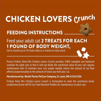 Purina Friskies Party Mix Chicken Lovers Crunch with Real Chicken Cat Treats - 30 Oz Canister7