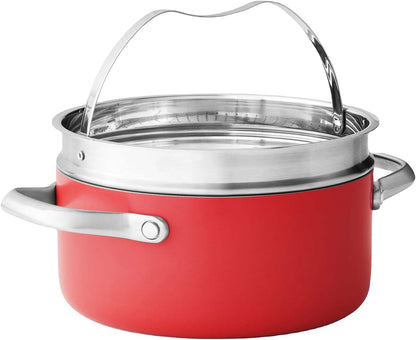 MEMBER MARK 11-Piece Modern Ceramic Cookware Set in Red 23X15X115