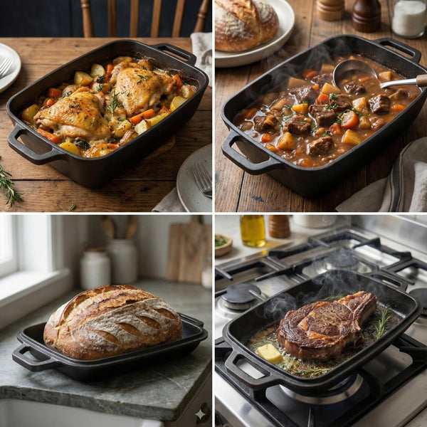 Oval Cast Iron Dutch Oven for Bread Baking 12X8 Inch Pre-Seasoned Bread Pan with Lid 6QT Cast Iron Bread Dutch Oven for Sourdough5