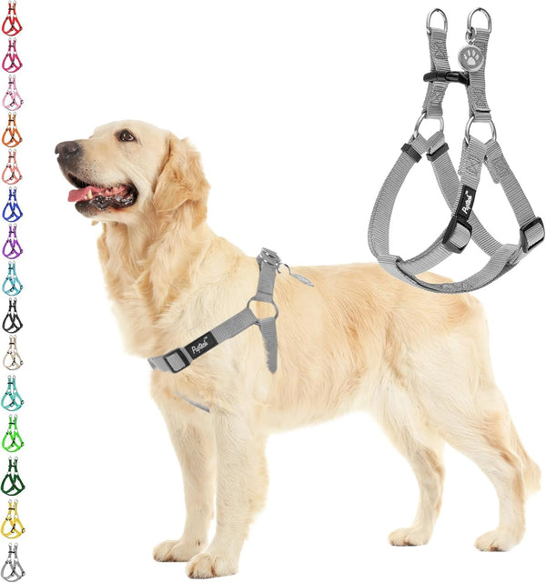 PUPTECK No Pull Dog Harness Soft Adjustable Basic Nylon Step in Puppy Vest Outdoor Walking with ID Tag49