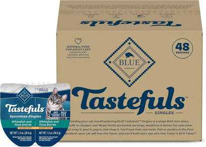 Blue Buffalo Tastefuls Paté Spoonless Single Wet Cat Food Variety Pack (Chicken & Turkey), Made with Natural Ingredients Enhanced with Minerals & Other Nutrients, 2.6-Oz. Twin-Pack Trays (12 Count)13