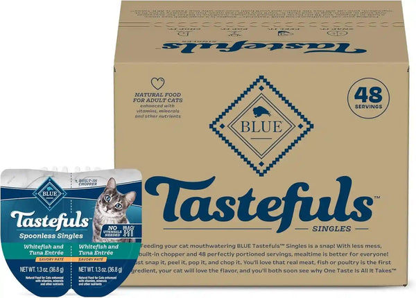 Blue Buffalo Tastefuls Paté Spoonless Single Wet Cat Food Variety Pack (Chicken & Turkey), Made with Natural Ingredients Enhanced with Minerals & Other Nutrients, 2.6-Oz. Twin-Pack Trays (12 Count)13