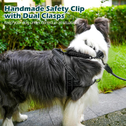 Petbonus Dog Collar Safety Clip, Handmade Prong Collar to Harness Connector | Dog Leash Backup Safety Strap, Escape Proof, Double Ended Clasp, Lead Connector for Pinch Collar, Harness (Black)4