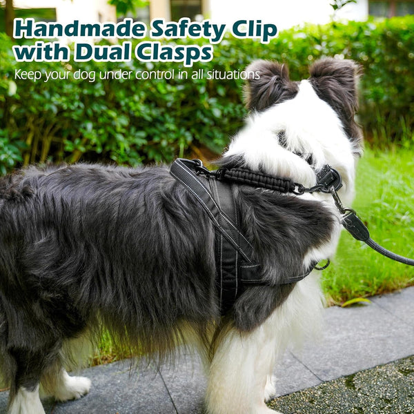 Petbonus Dog Collar Safety Clip, Handmade Prong Collar to Harness Connector | Dog Leash Backup Safety Strap, Escape Proof, Double Ended Clasp, Lead Connector for Pinch Collar, Harness (Black)4