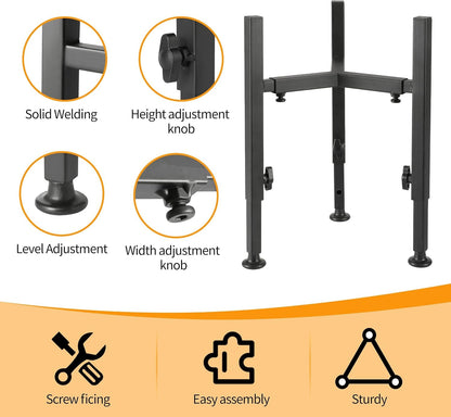 PROERR Single Dog Bowl Stand,Tall Dog Food Stand Adjustable Wide 7-11" Heights 14.5",Metal Elevated PET Bowl Holder Raised Water Feeder for Medium,Large Dog(Bowl Not Included)5