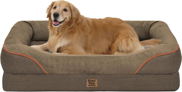 Chez Paw Waterproof Orthopedic XL Dog Bed for Large and Extra Large Dogs | Egg Crate Foam, 4-Sided Bolster Support, Waterproof Liner, Non-Slip Bottom, Machine Washable Cover, 42 X 30 Inch44