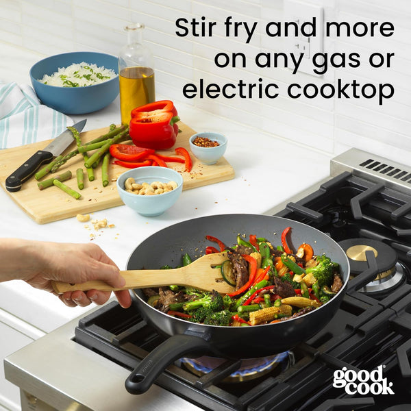 Everyday Stir Fry Pan Ceramic Nonstick Aluminum Deep-Walled Construction for Even Heating Non-Toxic PTFE & PFOA Free, 11.5-Inch, Black6