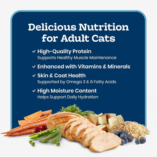 Blue Buffalo Tastefuls Tender Morsels Chicken Entrée Adult Wet Cat Food in Savory Sauce, Natural Ingredients Enhanced with Vitamins, Minerals & Other Nutrients, 3-Oz. Cans (24 Count)3