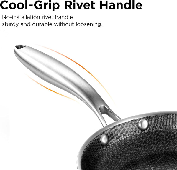 3Pc Hybrid Nonstick Frying Pans Set, 8, 10 & 12" Pans | Stainless Steel Pans,Chef'S Pan,Skillets Dishwasher & Oven Safe, Stay-Cool Handles,Induction Compatible – Metal Utensil Safe7