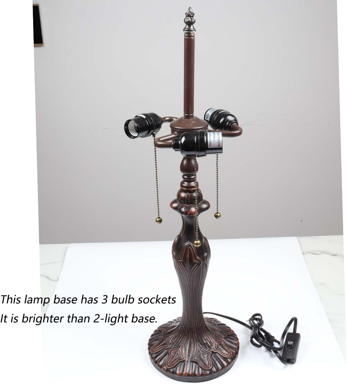b10024-antique-metal-table-lamp-base-with-3-light-sockets-brown-7-wx25-h