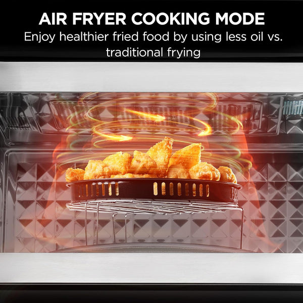 BLACK+DECKER Over-The-Range Microwave Oven with Air Fryer, 1.5 Cu.Ft, 900W | 6-In-1 Cooking Modes, Convection & Bake, Sensor Reheat, 300 CFM Vent, Air Fryer Combo, Stainless Steel3