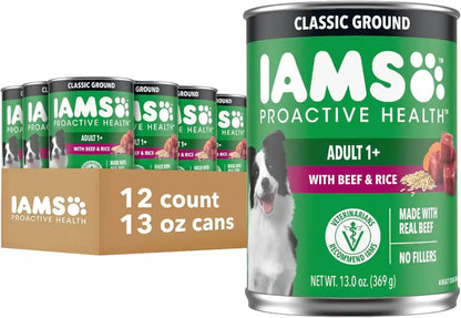IAMS Proactive Health Ground Wet Dog Food, Chicken, 13 Oz, 12 Pack | Made with Real Chicken, Omega-6 for Skin & Coat, No Fillers or Artificial Flavors, 100% Complete & Balanced Adult Maintenance14