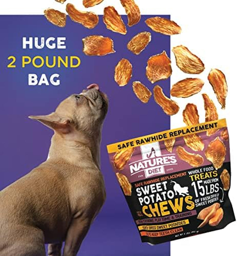 natures-diet-sweet-potato-chews-xl-2lb-bag-safe-rawhide-replacement-natural-treat-training-teeth-healthy-snack-for-dogs
