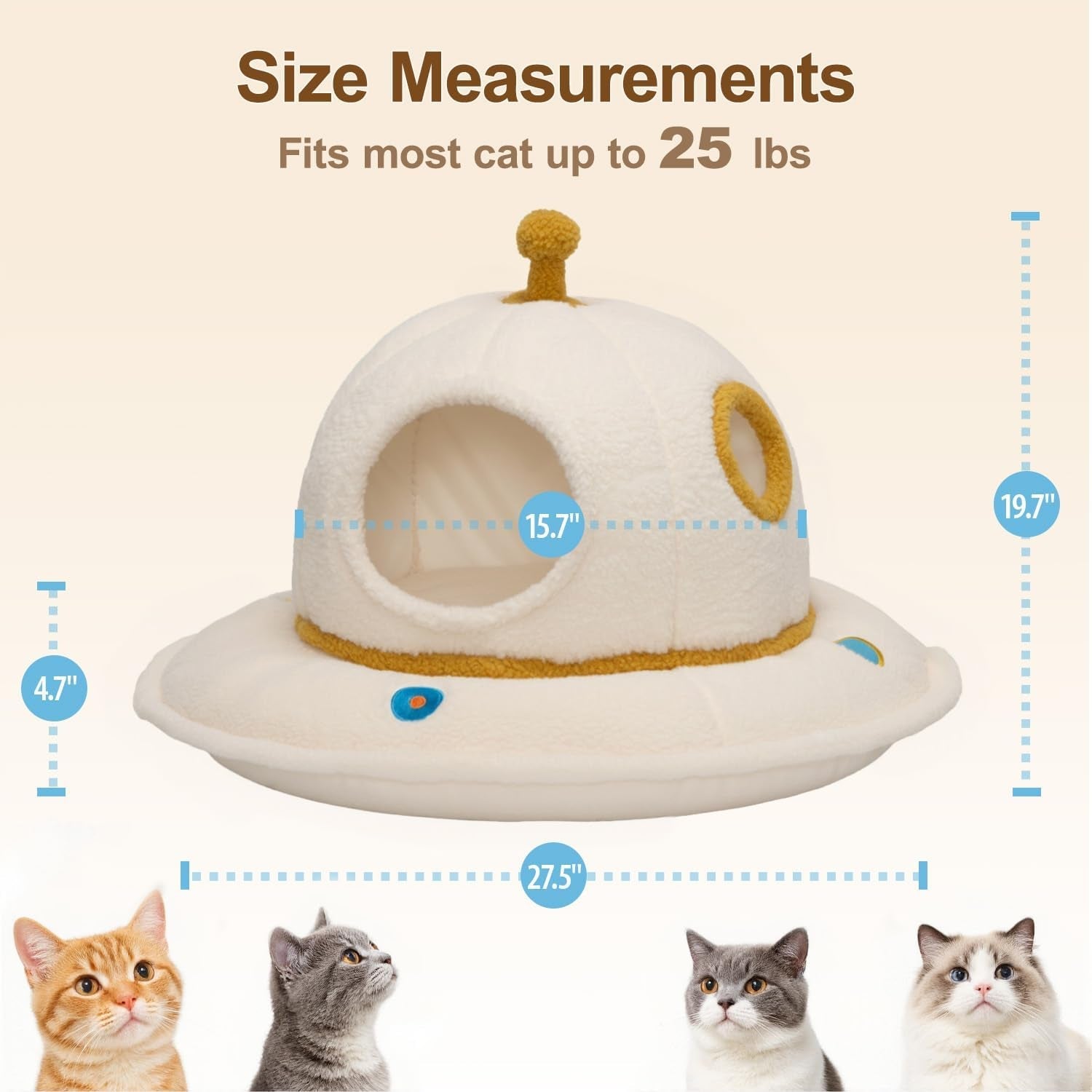 cat-house-for-indoor-cats-2-in-1-ufo-large-cat-bed-cave-soft-sherpa-fabric-calming-cozy-hideaway-removable-washable-cushion-spacious-for-multi-cat-families-up-to-25-lbs