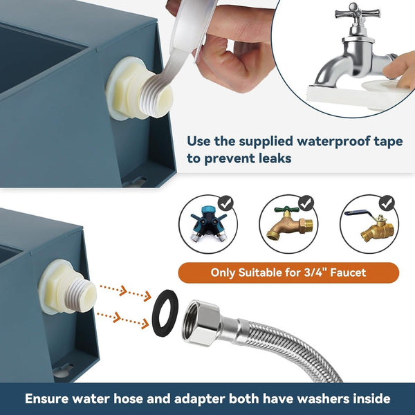 Outdoor Water Bowl for Dogs– 2L Automatic Dog Water Dispenser with 59" Hose and Float Valve, Ideal for All Kinds of Animals (Fits 3/4" GHT Faucet)5
