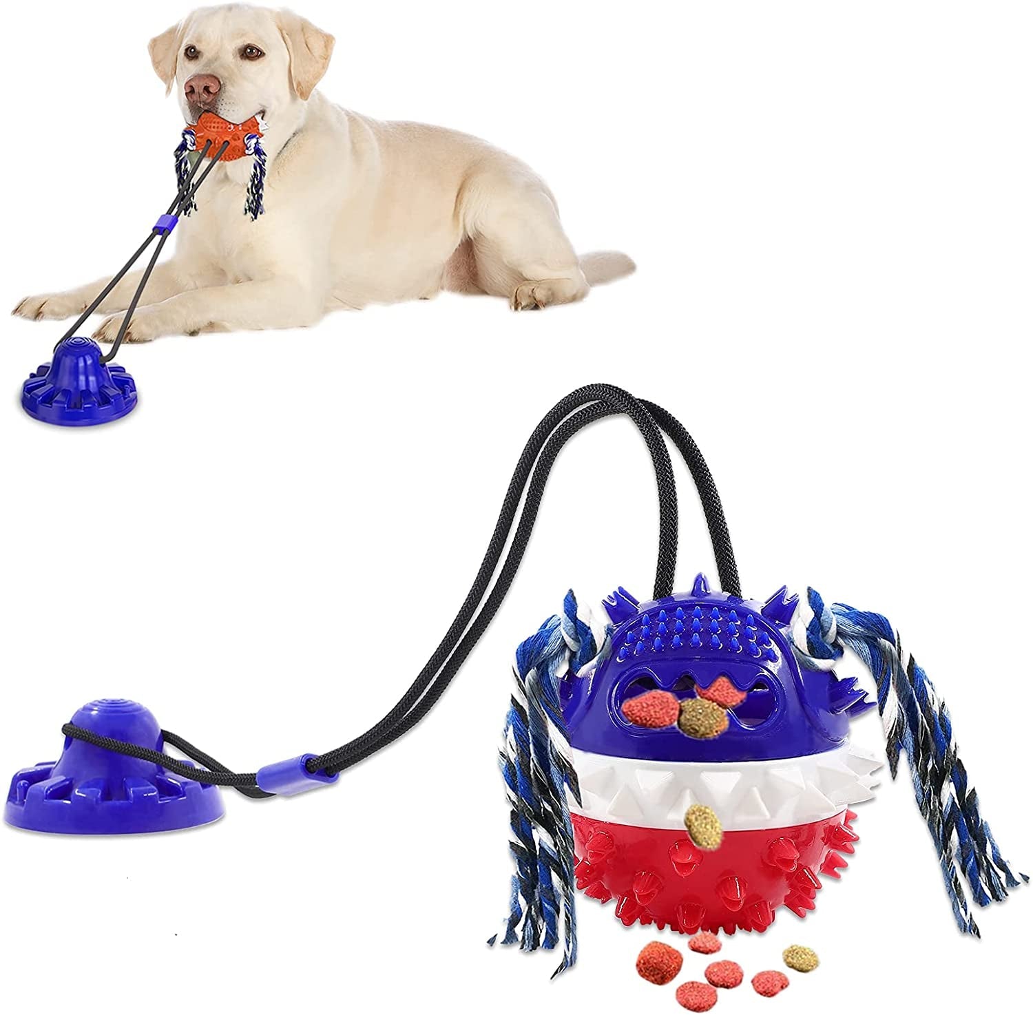 askhald-dog-toys-chew-toys-for-aggressive-chewers-puppy-training-treats-teething-rope-toys-for-boredom-dog-puzzle-treat-food-dispensing-ball-toys-for-puppies-teething-blue