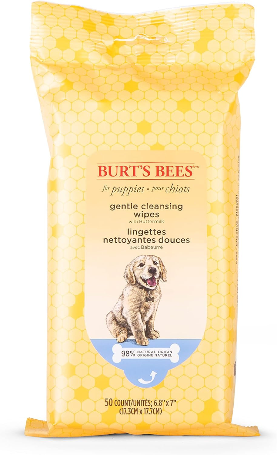 burts-bees-for-pets-gentle-cleansing-puppy-wipes-buttermilk-50-count-buttermilk-formula-hypoallergenic-98-natural-origin-gentle-cleansing-and-conditioning