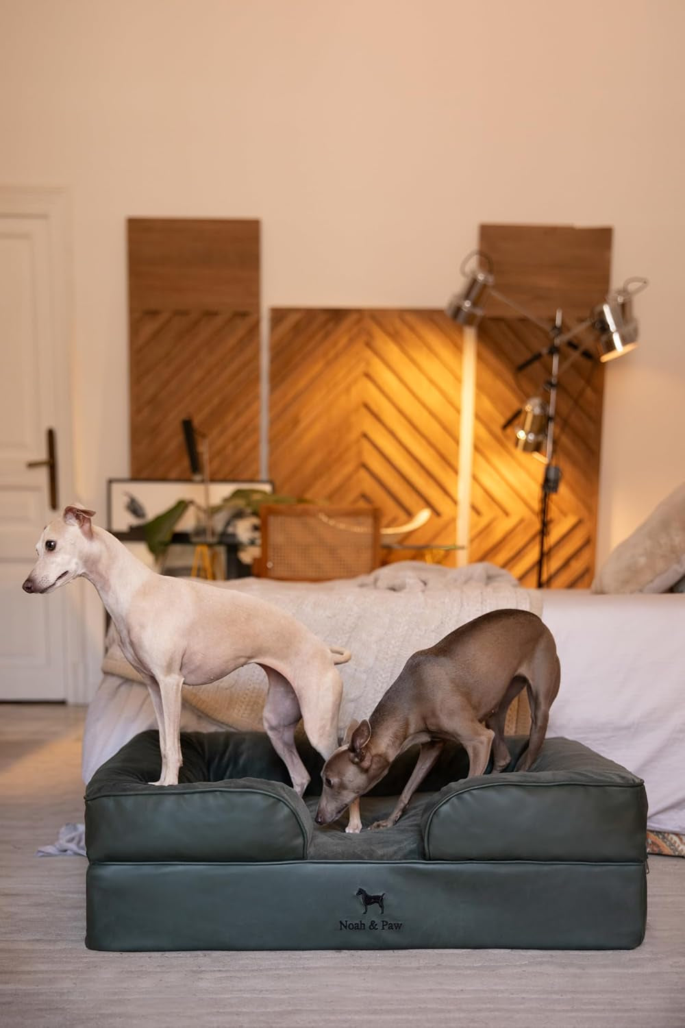 noah-paw-large-dog-bed-35x25x11-inch-orthopedic-dog-beds-eggshell-memory-foam-infused-with-cooling-gel-inner-cover-water-resistant-machine-washable-faux-leather