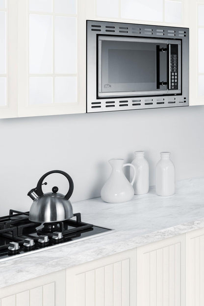 Summit 24” over the Range Microwave, 0.9 Cu.Ft. Built in Microwave, Stainless Steel- OTR246