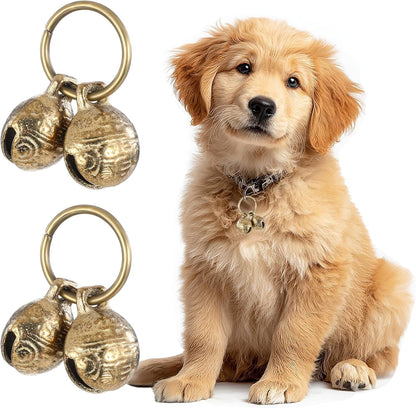 Styquenzer Copper Bell for Dog Collar, 4 PCS Brass Dog Bells Extra Loud Collar Bell for Pet Tracking anti Lost Training Pets Pendant Accessories anti Theft Bells for Little Dogs & Cats8