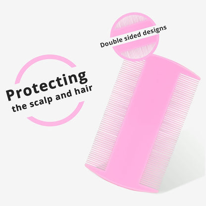 Flea Comb for Dogs and Cats - Lice Comb with Rubber Handle - Promotes Hair Growth and Removes Loose Hair, Knots, and Flakes Flea Brush for Pets(3P,Pink)4
