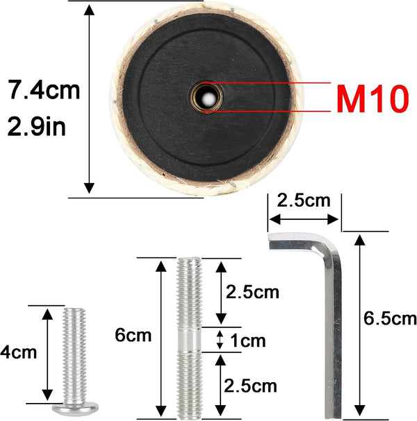 2.9In 7.4Cm Diameter Cat Scratching Post Replacement Sisal Pole Parts for Cat Tower (M10, 30Cm/11.8In)3