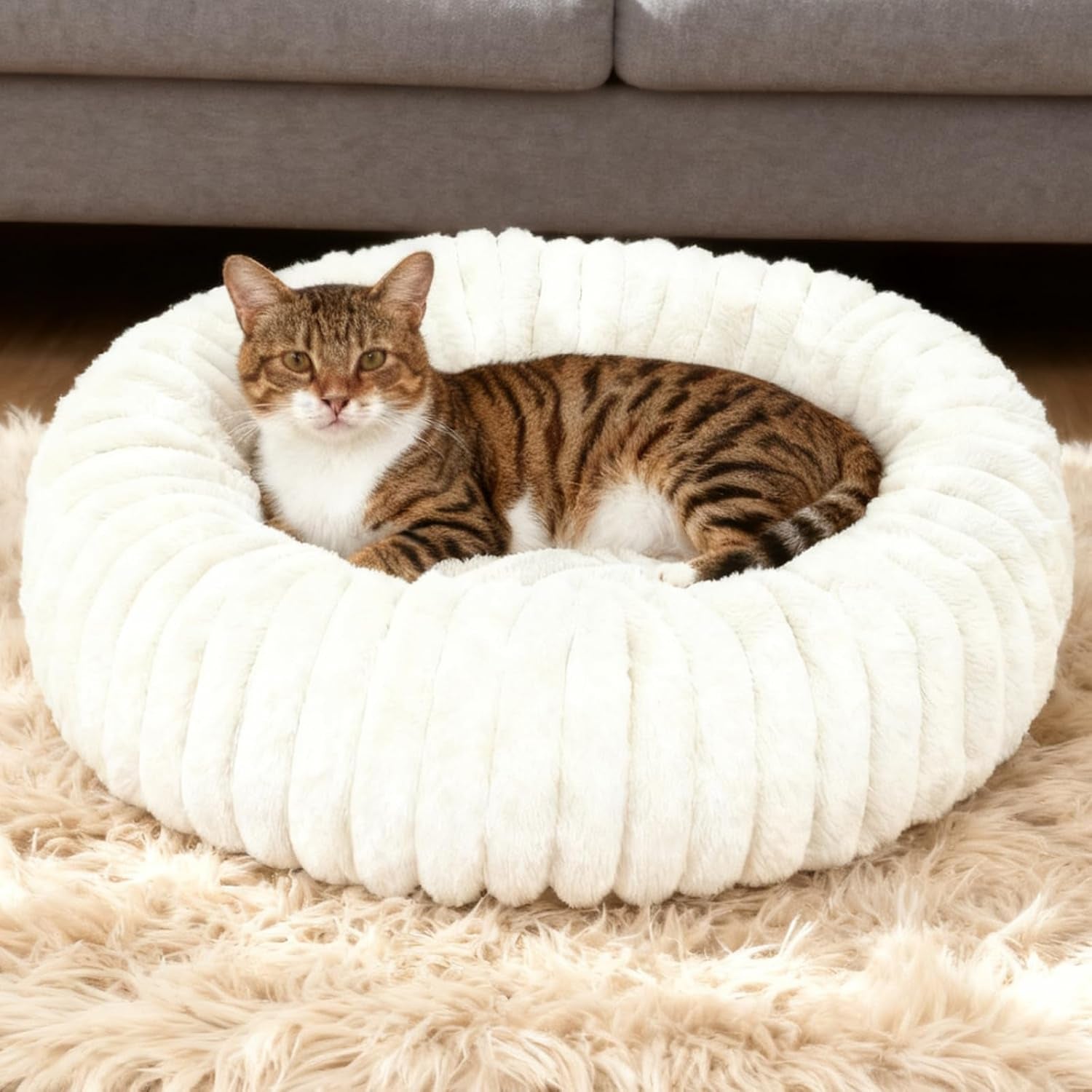 washable-small-cat-dog-bed-puppy-bed-cat-beds-for-indoor-catsgrey-s-calming-anti-anxiety-round-donut-dog-bed-cute-fluffy-puppy-dogs-beds-for-small-dogs-anti-slip-comfort-pet-bed