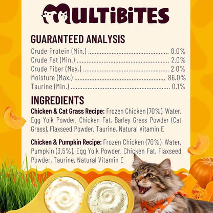 Lickable Cat Treats with Lick-Up Spoons, Healthy Wet Cat Snacks for Digestive Support, Grain-Free Kitten Treats with Taurine & Vitamins, Cat Grass & Pumpkin Variety Pack (32 Spoons)9