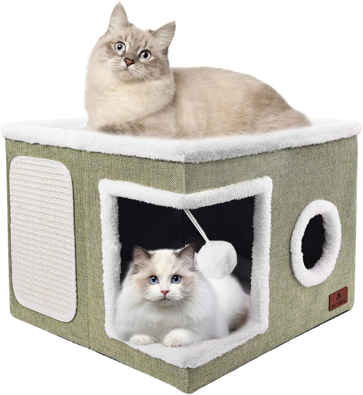 cat-beds-for-indoor-cats-large-cat-cave-bed-with-scratch-pad-and-fluffy-ball-foldable-cat-hideaway-cat-house-with-reversible-cushion-for-multi-small-pet-up-to-30lbs-grey