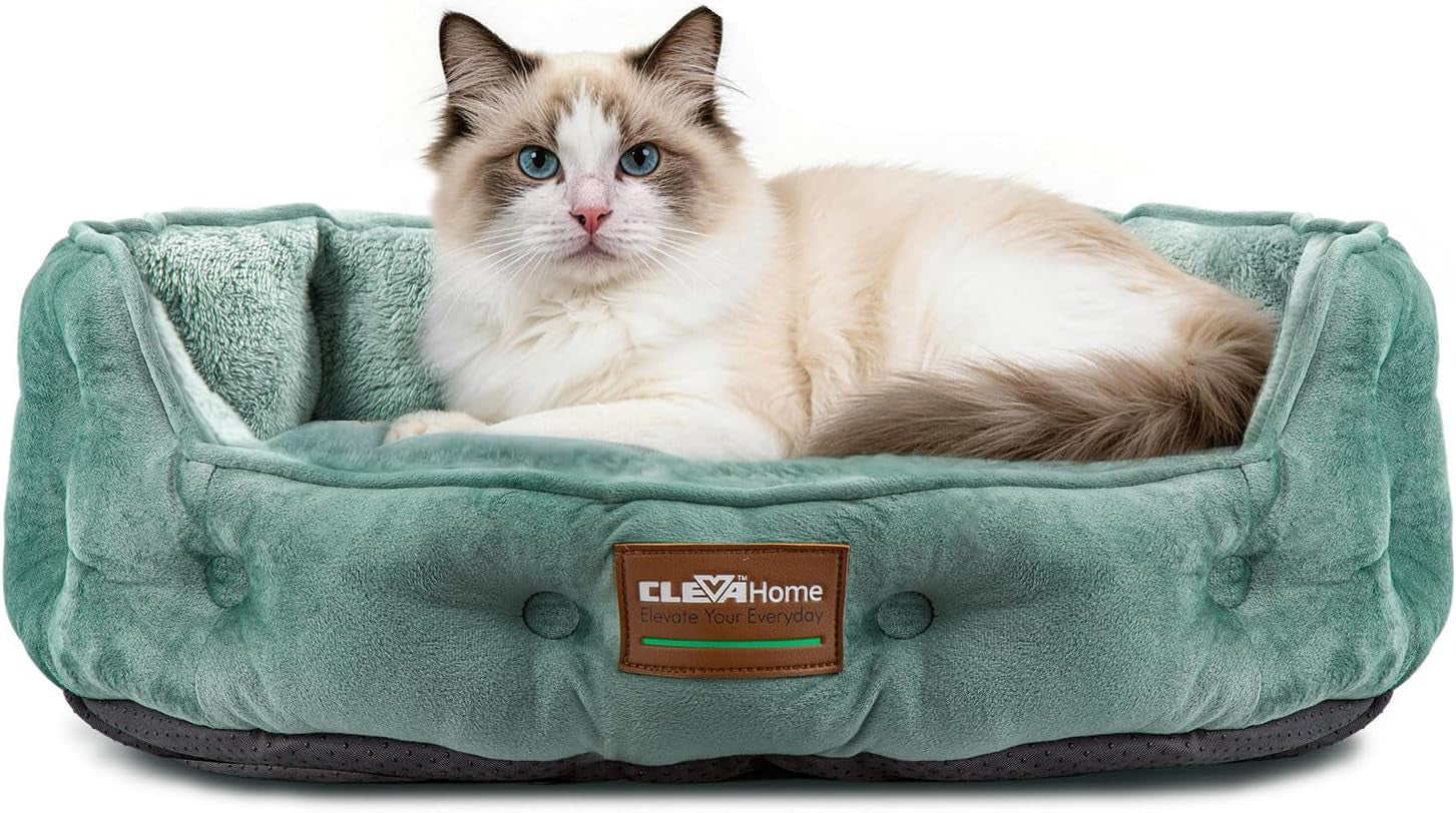 clevahome-cat-dog-bed-for-small-pets-up-to-15lbs-round-cat-beds-for-indoor-cats-machine-washable-comfortable-pet-bed-for-puppy-and-kitten-with-non-slip-bottom-plum-pink