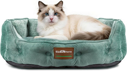 Clevahome Cat Dog Bed for Small Pets up to 15Lbs - round Cat Beds for Indoor Cats, Machine Washable Comfortable Pet Bed for Puppy and Kitten with Non-Slip Bottom (Plum Pink)8