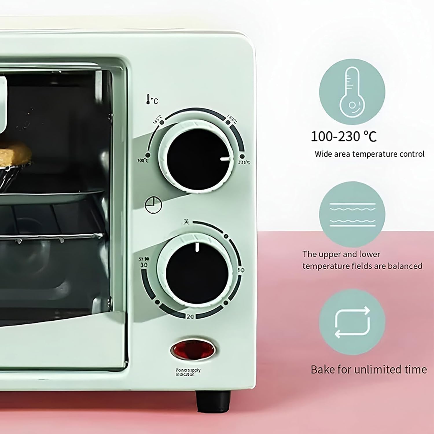 multifunctional-countertop-convection-toaster-oven-with-adjustable-temperature-for-home-and-catering-breakfast-making-red