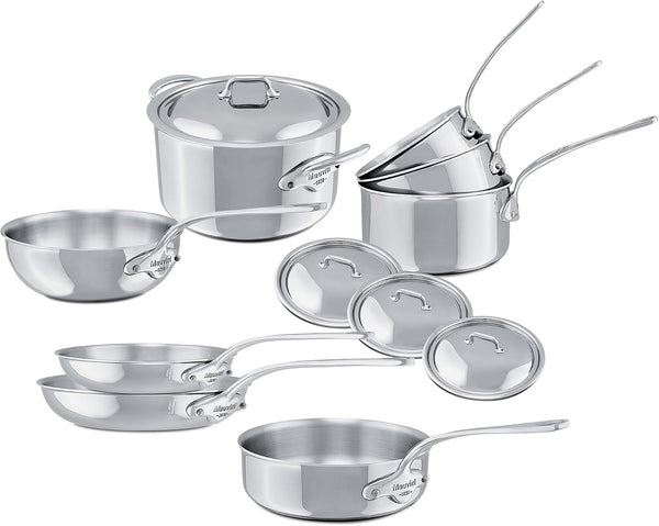 M'COOK 5-Ply 12-Piece Cookware Set with Cast Stainless Steel Handles, Made in France1