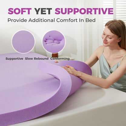 Mattress Topper Twin XL, 2 Inch Gel Memory Foam Mattress Topper for College Dorm, Ventilated Soft Mattress Pad, Bed Topper, Certipur-Us Certified5