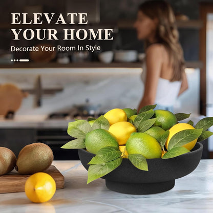 Decorative Resin Bowl, Large Fruit Bowl, Artificial Stone Black | Perfect for Kitchen Counters, Coffee Tables, and Entryways. Use for Fruit Display, Key Storage, or Stylish Home Decor Accents3