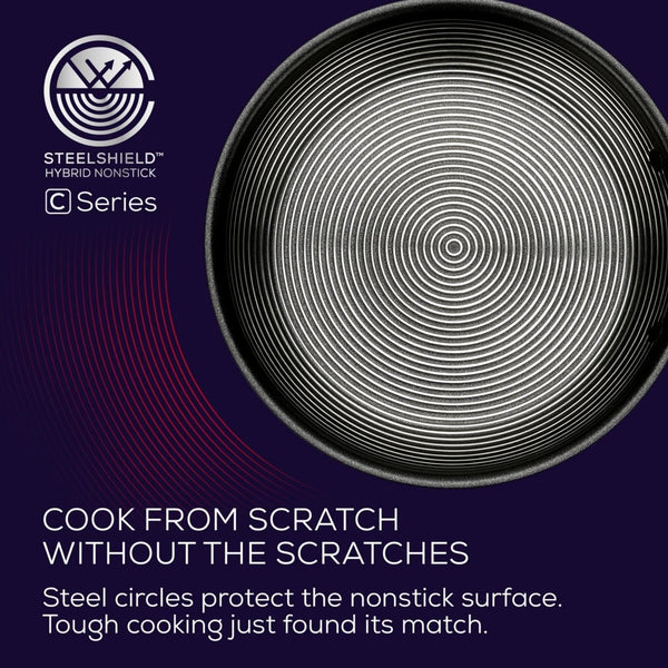 Clad Stainless Steel Wok/Stir Fry with Glass Lid and Hybrid Steelshield and Nonstick Technology, 14 Inch - Silver3