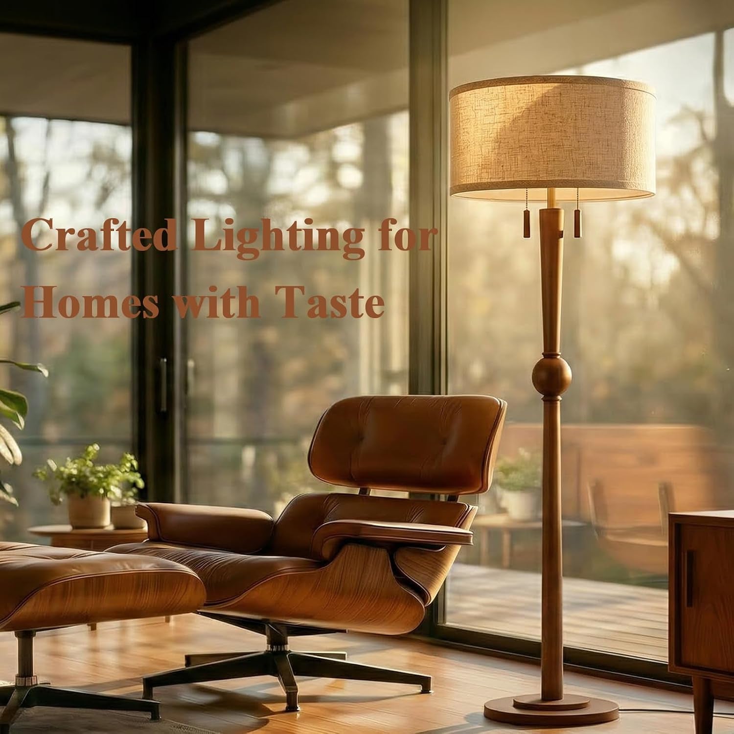 solid-wood-floor-lamp-for-living-room-with-wooden-pull-chains-62-8-tall-sculptural-wood-base-stem-17-linen-drum-shade-2-light-standing-lamp-for-bedroom-reading-corner-bulbs-included