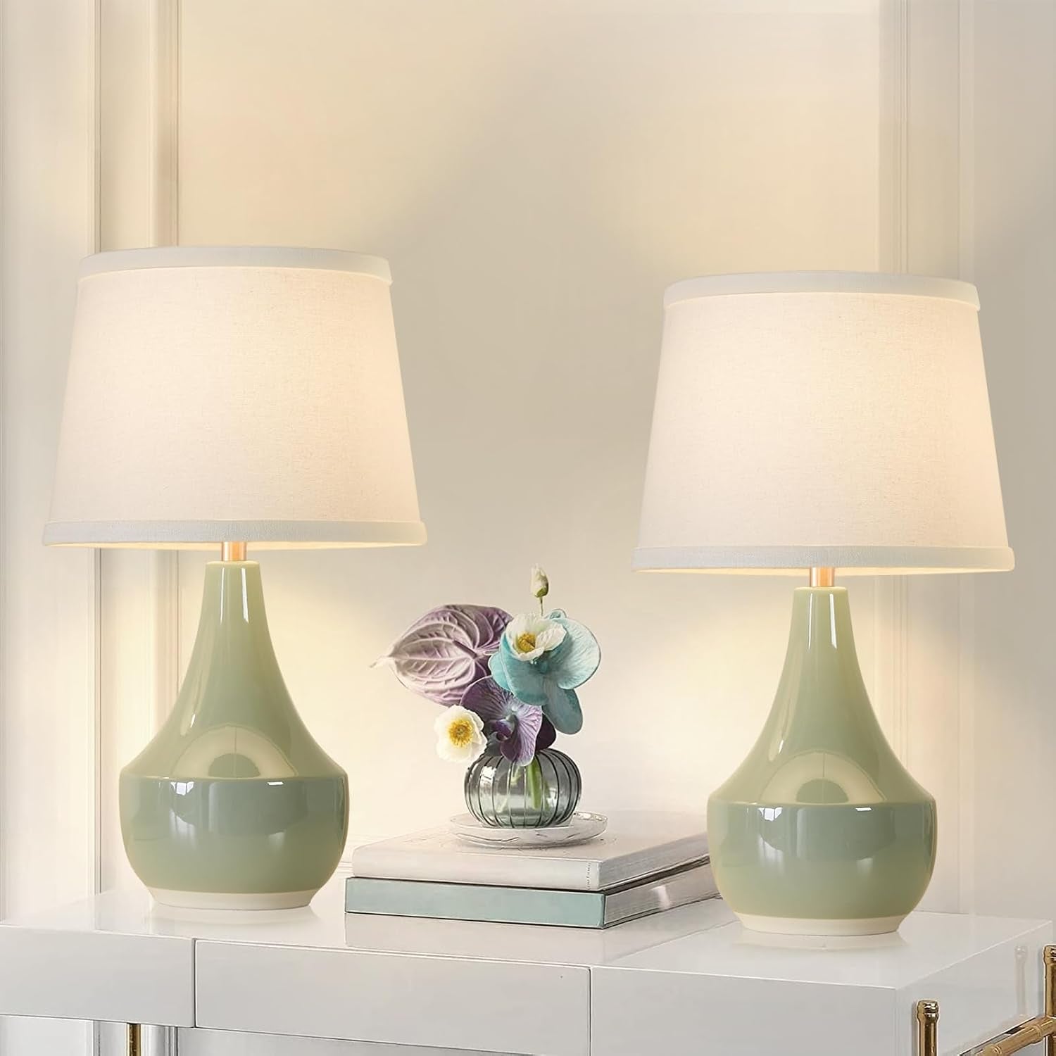 18-table-lamp-set-of-2-ceramic-table-lamp-classic-beside-lamps-nightstand-lamp-modern-lamp-for-living-room-bedroom-office-rocker-switch-sage-green-led-bulbs-included