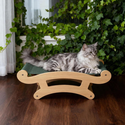 Cat Scratcher Bed for Indoor Cats Hammock for Scratching Pad Cat Chair Natural Scratch Post for Large Cats Scratcher Lounge, Wooden Cat Furniture(Large)6
