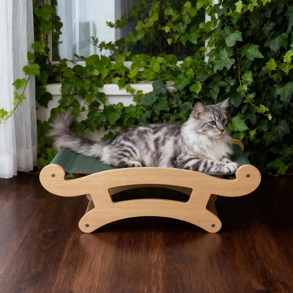 Cat Scratcher Bed for Indoor Cats Hammock for Scratching Pad Cat Chair Natural Scratch Post for Large Cats Scratcher Lounge, Wooden Cat Furniture(Large)6
