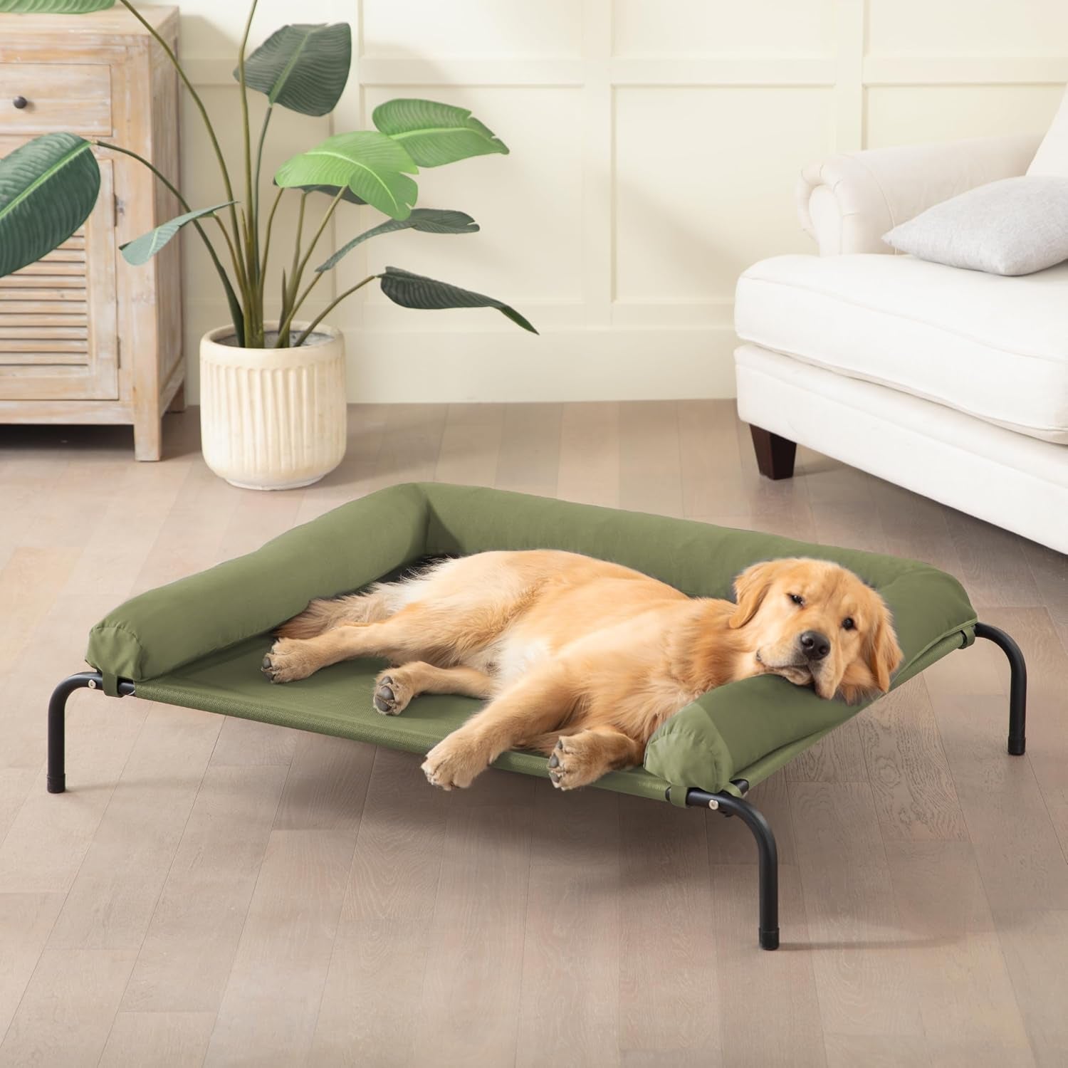 western-home-cooling-elevated-dog-bed-for-large-dogs-portable-indoor-outdoor-raised-dog-bed-with-breathable-mesh-chew-proof-pet-hammock-cots-with-removable-and-waterproof-bolsters