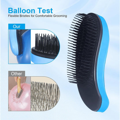 Small Dog Brush, Skin-Friendly Soft Bristles (Blue) | Puppy Hair Brush, Massage and Bath Supplies, Pet Grooming Tool for Teddy, Yorkies, Maltese, Shih Tzu, Chihuahua3
