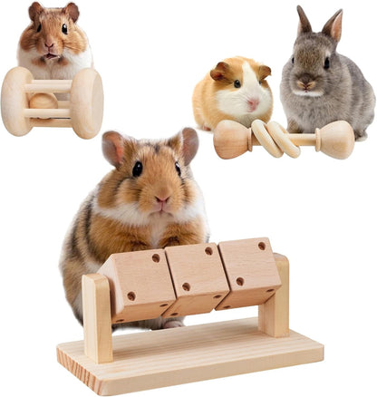 AOWPFVV Wooden Hamster Toys,Safe Rabbit Toys for Guinea Pigs | Small Animals,Chinchillas, Gerbils, Rats, Bunny,Rodents Teeth Care Toys for Cage1