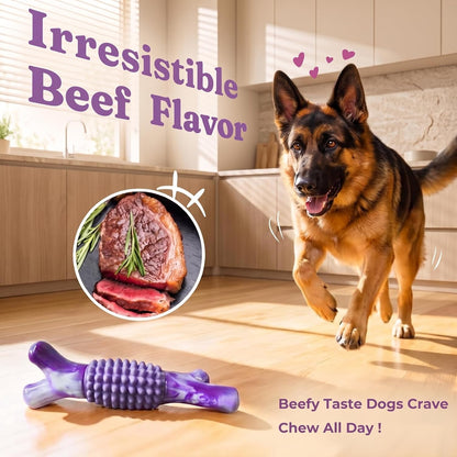 Dog Toys for Aggressive Chewers, Tough Stick Chew Bone | Durable Rubber & Nylon Dog Bones, Indestructible Dog Doys for Medium,Large Dogs,Beef Flavor6