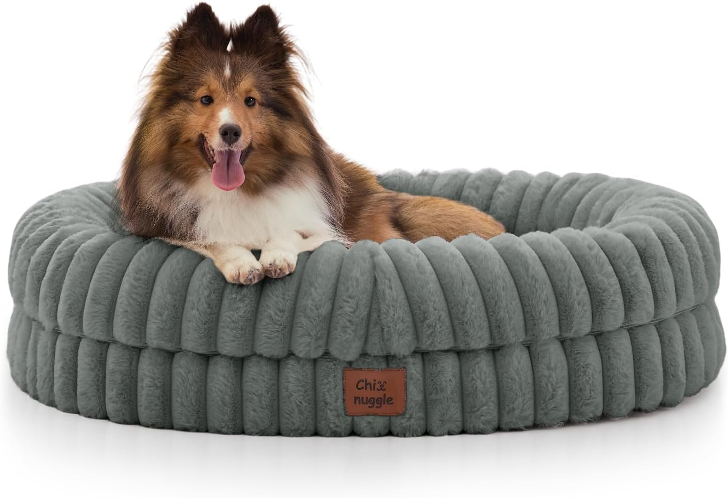 chixnuggle-orthopedic-dog-bed-washable-cover-faux-fur-bolster-pet-couch-waterproof-egg-crate-foam-non-slip-bottom-for-small-medium-dogs-dark-grey-30-24-7-dog-sofa-puppy-bed