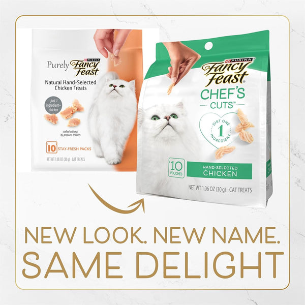 Purina Fancy Feast Natural Cat Treats, Purely Natural Hand-Selected Chicken - (Pack of 5) 10 Ct. Pouches2